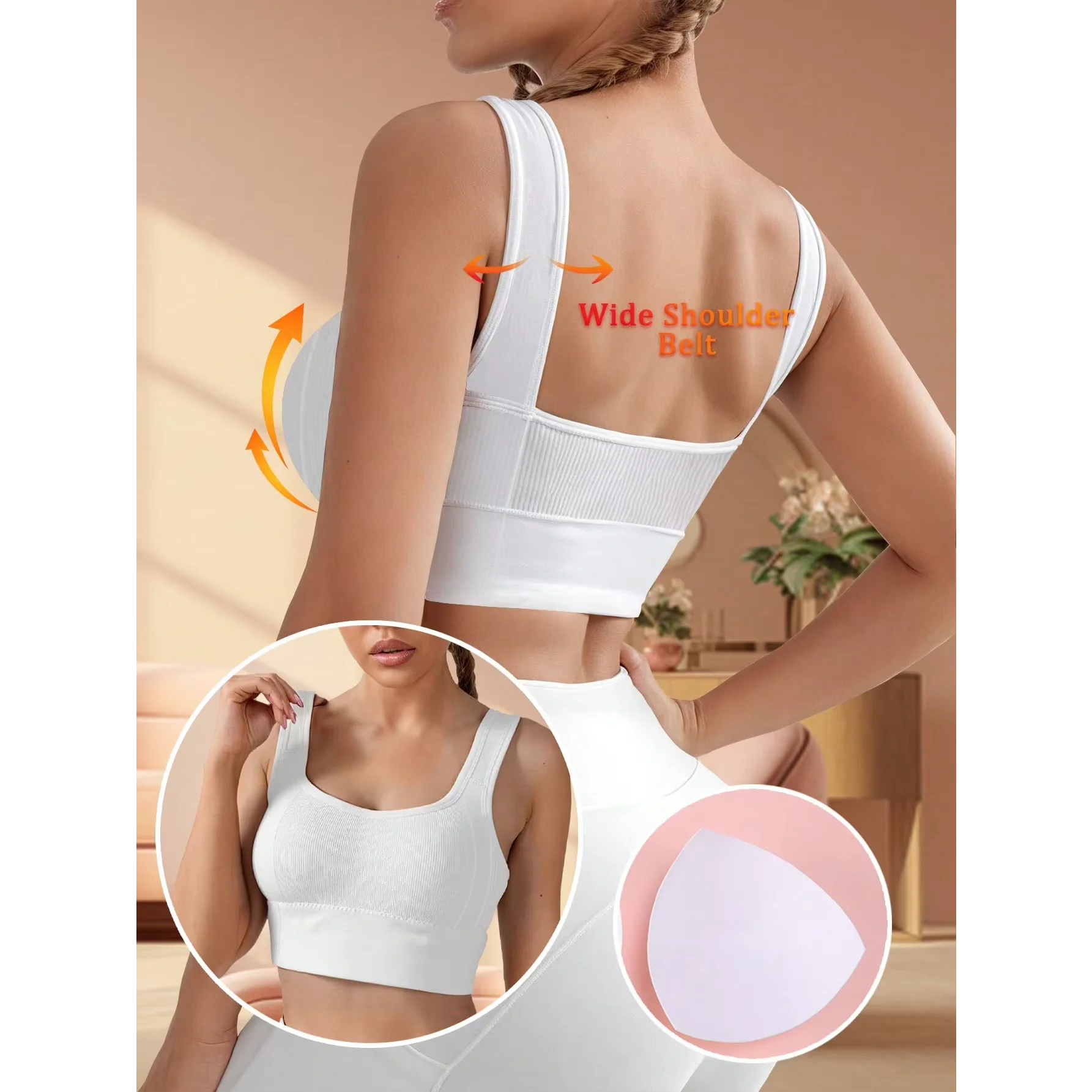 Solid Ribbed Sports Bra Workou - огляд і ціна Underwire Bra Padded