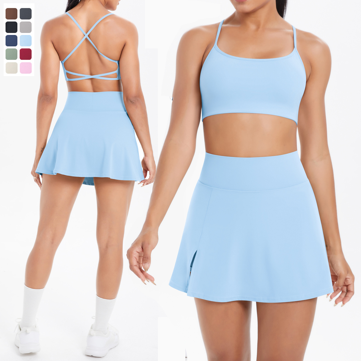 2PCS Sportswear Yoga Set Gym C - огляд і ціна Sports Bra Racerback