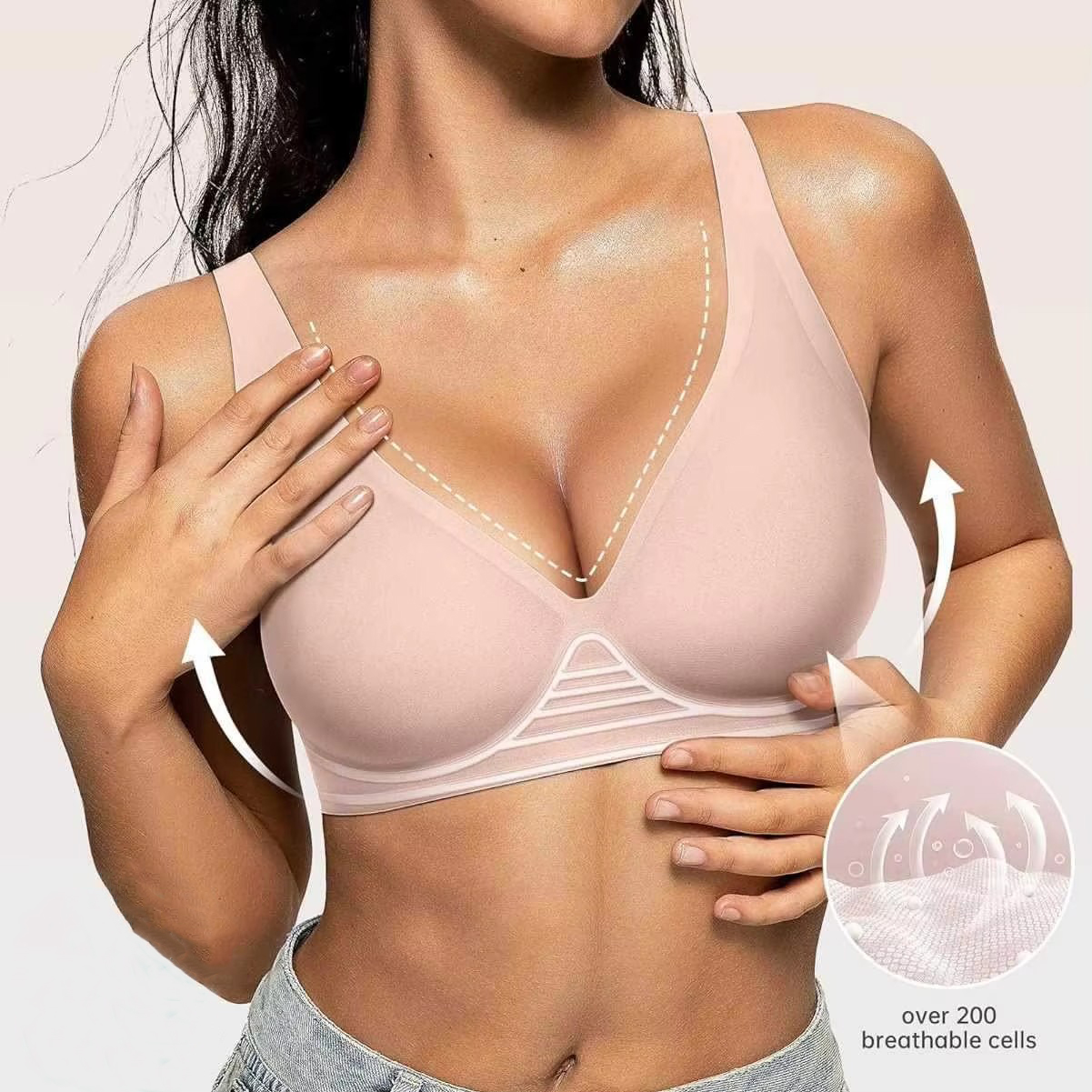 Womens Deep V Wireless Bras Wi - огляд і ціна Wirefree Bra Comfort