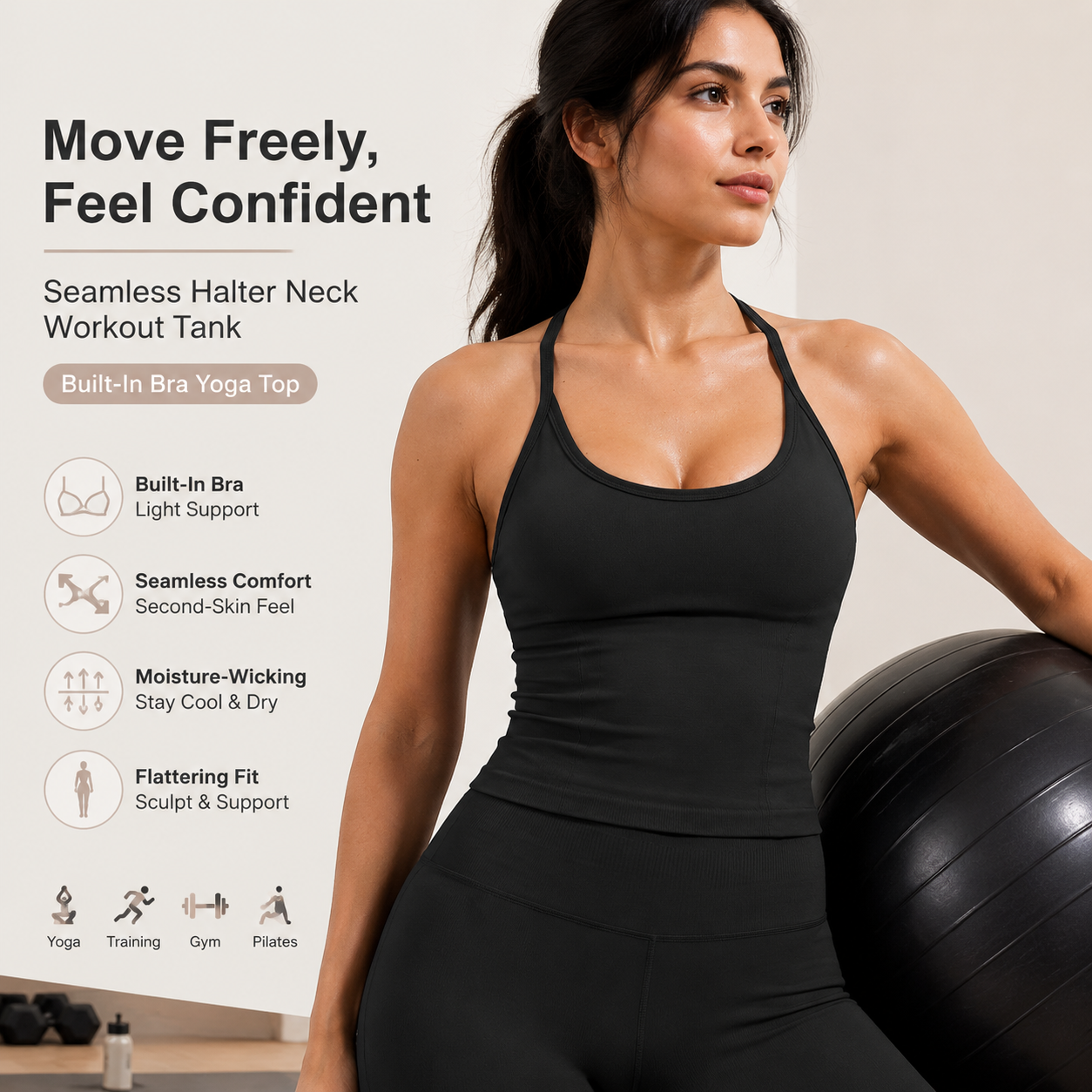 Luxury 2 in 1 Yoga Tank Top wi - огляд і ціна T Shirt Bra Seamless