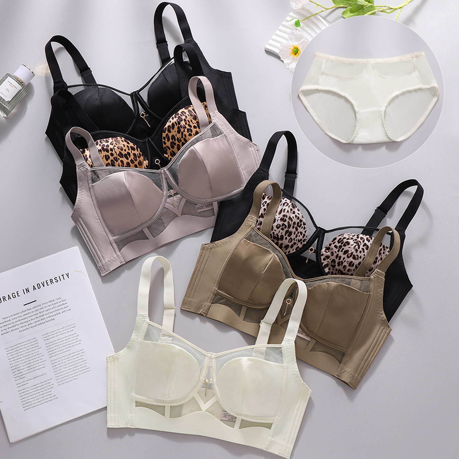 Leopard Lace Rims-Free Bra Set - огляд і ціна Cotton Bra Everyday