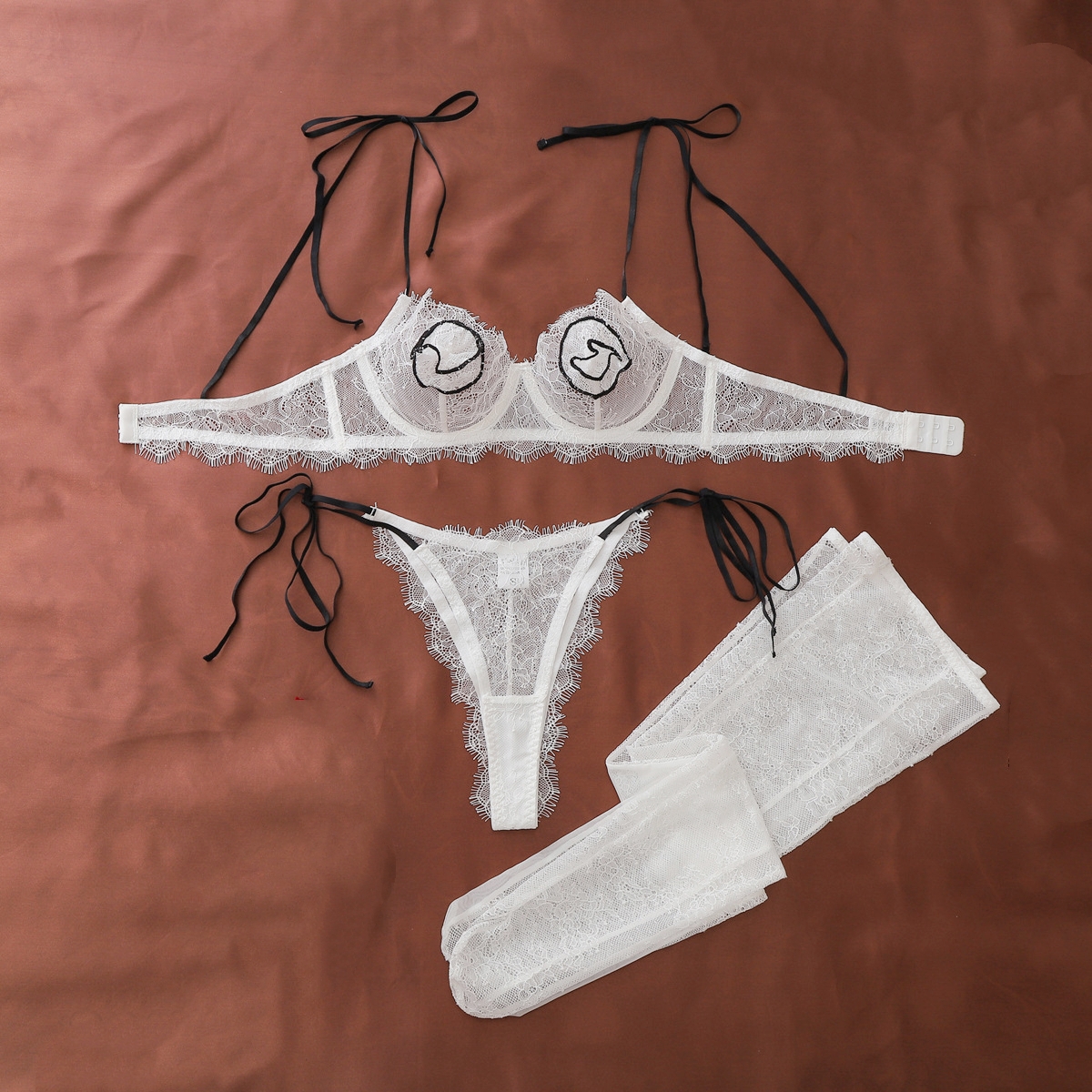 Sexy Color-blocking Lace Slim  - огляд і ціна Sheer Bra Lace