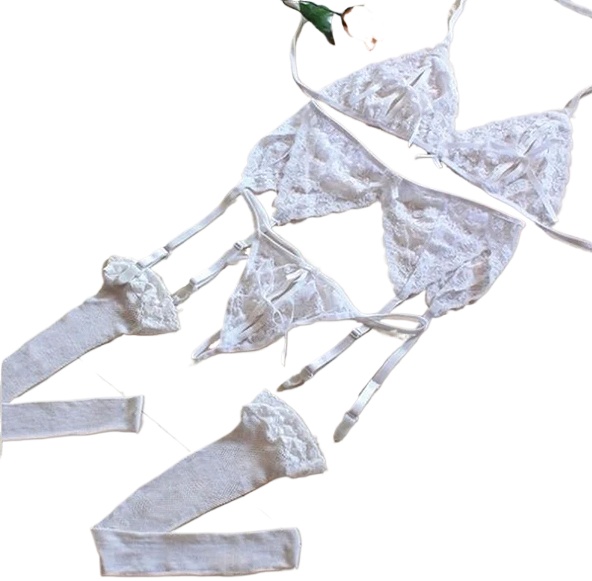 Lace Women Lingerie Set 4 Pcs  - огляд і ціна Sheer Mesh Bra